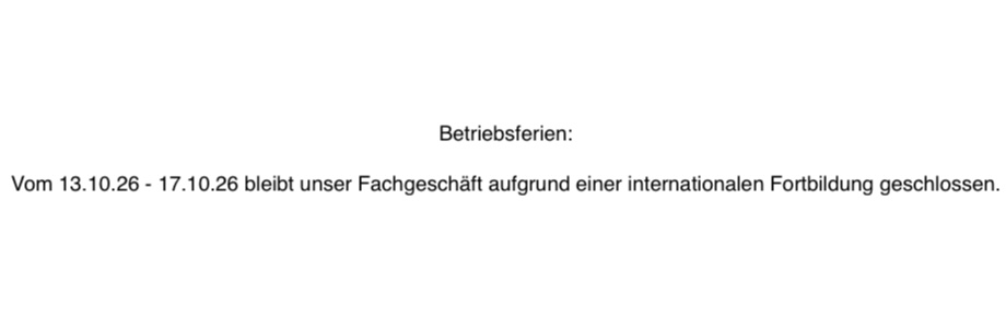 Betriebsferien